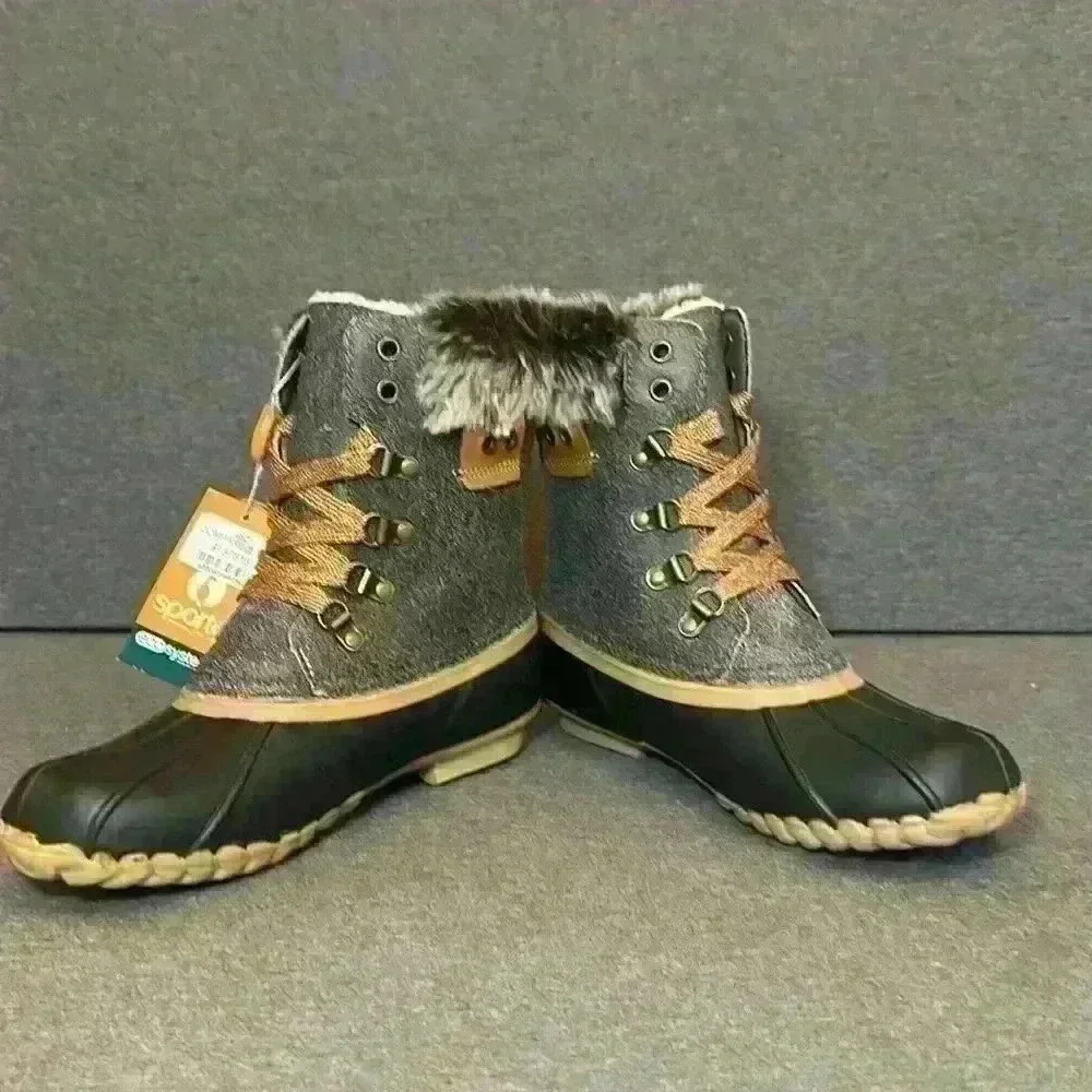 Sporto Alaska Dee Dee Duck Boot Waterproof Faux Fur NWT Women’s Size 7